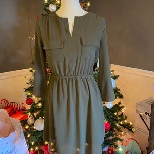 Green Monteau Crepe Dress